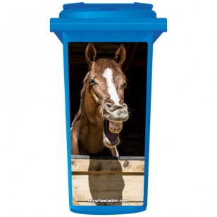 Chestnut Horse Laughing Wheelie Bin Sticker Panel